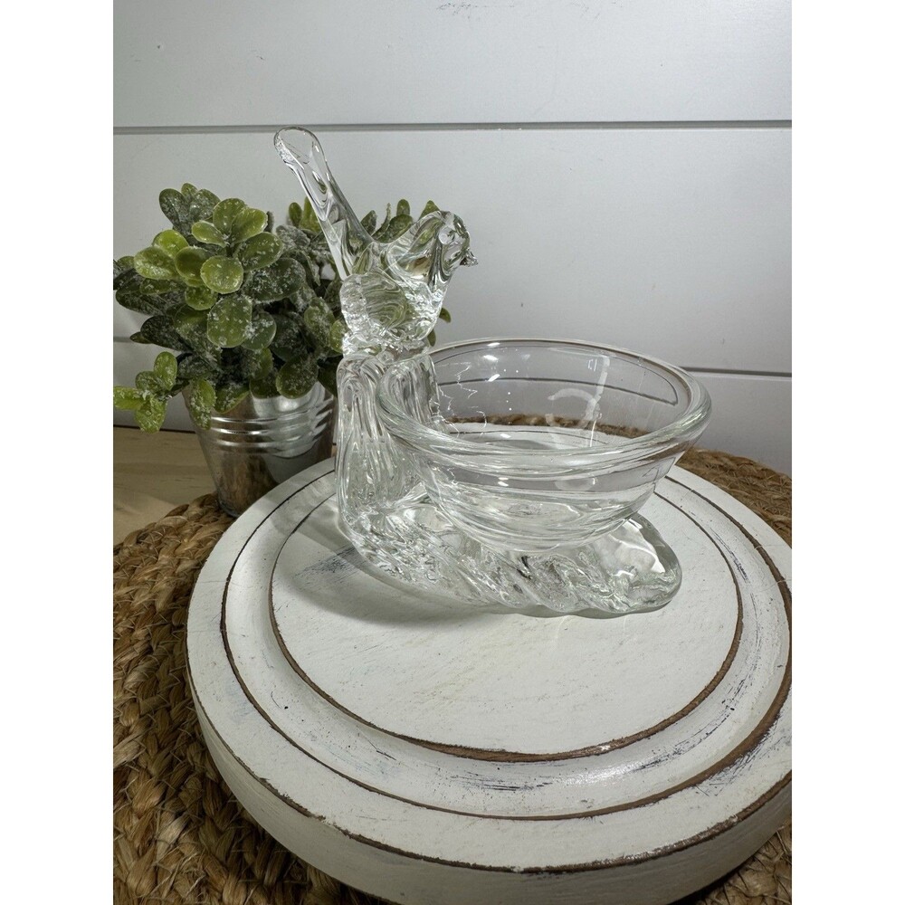 VTG Art Glass Bird Bath Trinket Dish Bowl Ashtray
